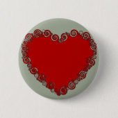 Romantic Valentijn Love Heart Red Ronde Button 5,7 Cm (Voorkant)