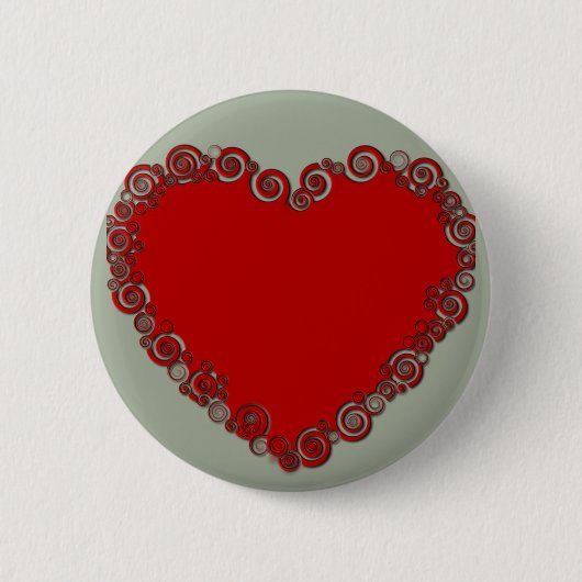 Romantic Valentijn Love Heart Red Ronde Button 5,7 Cm (Voorkant)