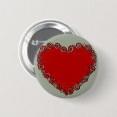 Romantic Valentijn Love Heart Red Ronde Button 5,7 Cm (Voorkant /achterkant)