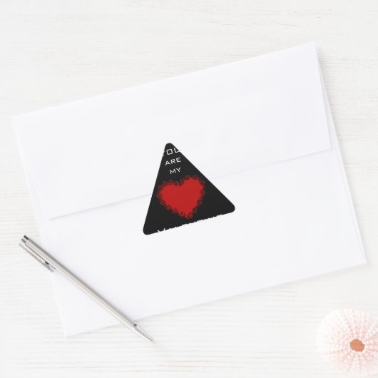 Romantic Valentijn Love Heart Red Sticker (Envelop)