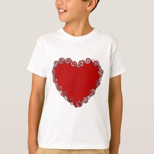 Romantic Valentijn Love Heart Red T-shirt (Voorkant)