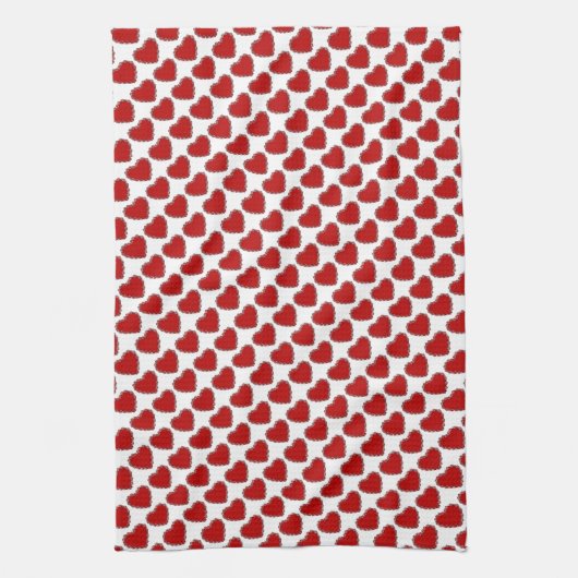 Romantic Valentijn Love Heart Red Theedoek (Verticaal)