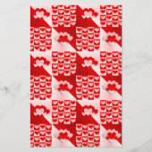 Romantic Valentijn Love Hearts Red White Heart Briefpapier (Voorkant)