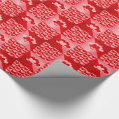 Romantic Valentijn Love Hearts Red White Heart Cadeaupapier (Hoek)