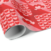 Romantic Valentijn Love Hearts Red White Heart Cadeaupapier (Rol Hoek)