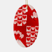 Romantic Valentijn Love Hearts Red White Heart Keramisch Ornament (Rechts)
