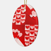 Romantic Valentijn Love Hearts Red White Heart Keramisch Ornament (Links)