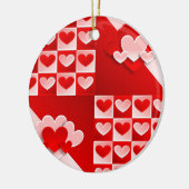 Romantic Valentijn Love Hearts Red White Heart Keramisch Ornament (Links)