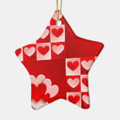 Romantic Valentijn Love Hearts Red White Heart Keramisch Ornament (Links)