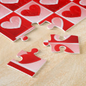 Romantic Valentijn Love Hearts Red White Heart Legpuzzel (Zijkant)