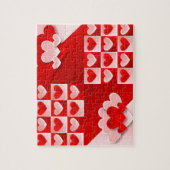 Romantic Valentijn Love Hearts Red White Heart Legpuzzel (Verticaal)