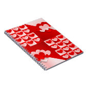 Romantic Valentijn Love Hearts Red White Heart Notitieboek (Rechterzijde)