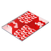 Romantic Valentijn Love Hearts Red White Heart Notitieboek (Linkerzijde)