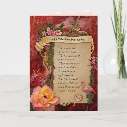 Romantic Valentijns (aanpasbaar) Feestdagen Kaart (Voorkant)