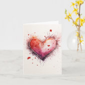Romantic Valentijnsdag Graphic Heart Kaart (Gele Bloem)