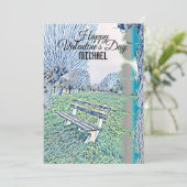 Romantic Valentijnsdag Heart Garden Bench voor hem (Staand voorkant)