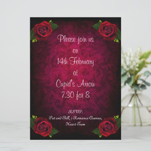 Romantic Valentijnse Uitnodiging (Staand voorkant)