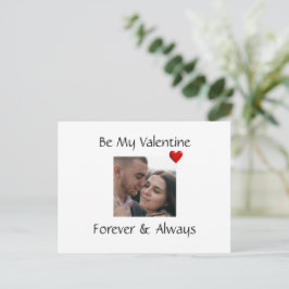 Romantic Valentine Card Add Your Own Couple Photo Briefkaart