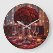 Romantic Valentine Personalized Wall Clock  Grote Klok (Voorkant)