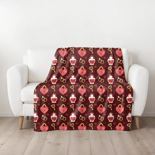 Romantic Valentine’s Day Fleece Blanket Deken