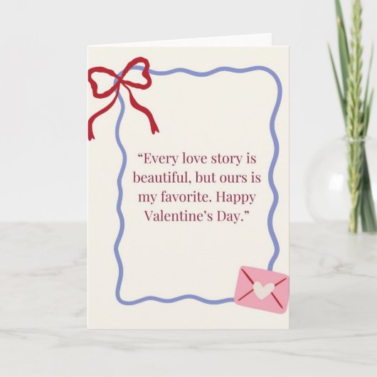 Romantic Valentine’s Day Greeting Card | Elegant L Kaart (Voorkant)