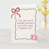 Romantic Valentine’s Day Greeting Card | Elegant L Kaart (Gele Bloem)