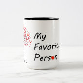 Romantic Valentine’s Day Love Tree Design Tweekleurige Koffiemok (Center)