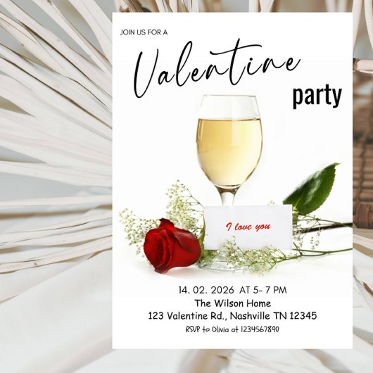 Romantic Valentine’s Day Party Kaart