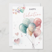 Romantic Valentine’s Day with Balloons & Hearts Kaart (Voorkant)