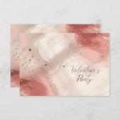Romantic Valentine’s Details Card – Blush & Gold Informatiekaartje (Voorkant / Achterkant)