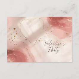 Romantic Valentine’s Details Card – Blush & Gold Informatiekaartje