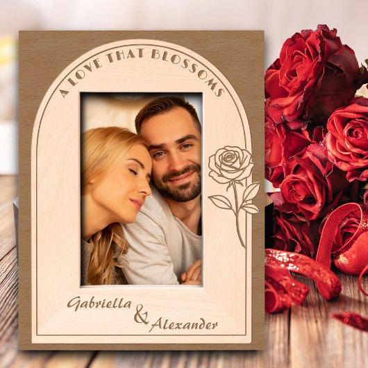 Romantic Valentine’s Gift for Couples - Rose  Gegraveerde Lijstjes