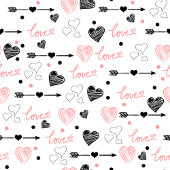 Romantic Valentine Tie Hand Drawn Heart Design Stropdas