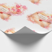 Romantic Valentine Wrapping Paper Love Envelope  Cadeaupapier (Hoek)