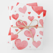 Romantic Valentine Wrapping Paper with Hearts (In situ)