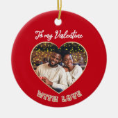 Romantic Valentine's Day Couple Photo Personalized Keramisch Ornament (Voorkant)