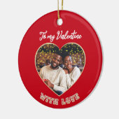Romantic Valentine's Day Couple Photo Personalized Keramisch Ornament (Links)