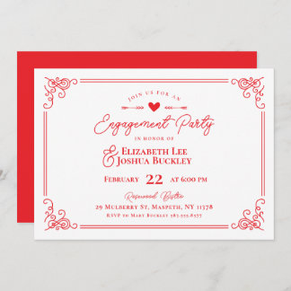 Romantic Valentine's Day Engagement Party Kaart