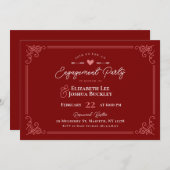 Romantic Valentine's Day Engagement Party Kaart (Voorkant / Achterkant)