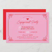Romantic Valentine's Day Engagement Party Kaart (Voorkant / Achterkant)