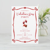 Romantic Valentine's day party Kaart (Staand voorkant)