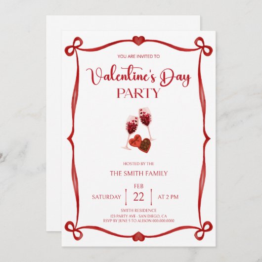Romantic Valentine's day party Kaart (Voorkant / Achterkant)