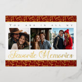 Romantic Valentine's Day Photo Collage Folie Feestdagenkaart (Voorkant)