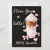 Romantic Valentines Day Whipped cream iced coffee Kaart (Voorkant)