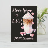 Romantic Valentines Day Whipped cream iced coffee Kaart (Staand voorkant)
