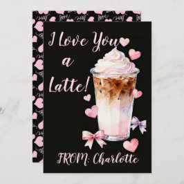 Romantic Valentines Day Whipped cream iced coffee Kaart
