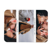 Romantic Verloving met drie bruiloft Foto's collag Magneet (Horizontaal)