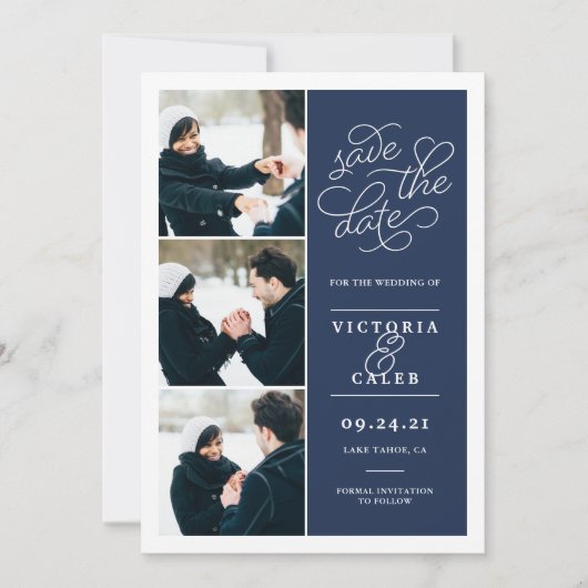 Romantic-verzoek | Foto Collage Save the Date (Voorkant)