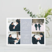 Romantic-verzoek | Foto Collage Save the Date (Staand voorkant)