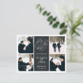 Romantic-verzoek | Foto Collage Save the Date Aankondigingskaart (Staand voorkant)